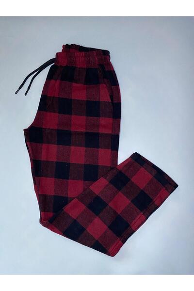 DÜVEN Men's 2-Piece Winter Plaid Patterned Flannel Cotton Pajama Bottoms