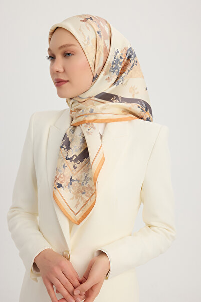 ipekistanbul Eșarfă din twill de mătase 100% - Rapsody - Portocaliu