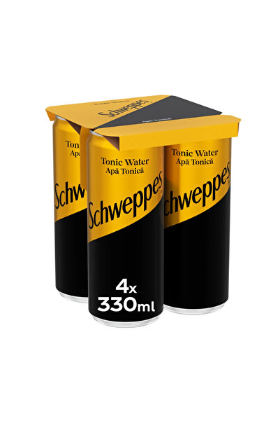 Schweppes Tonic Water Carbonated Soft Drink SGR Can 4 x 0.33 L