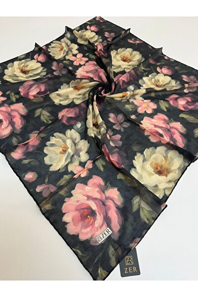 Hurma Kervanı Eșarfă Zer Soft cu model de flori 100% bumbac natural