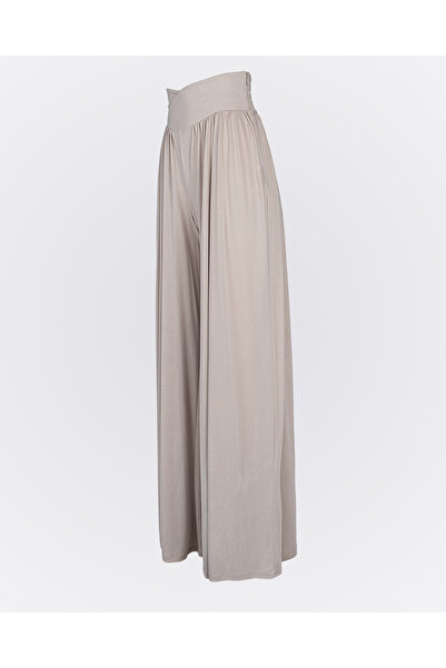 Monolou Double-Breasted Pleated Active Pants with Waist Detail in Modal Fabric