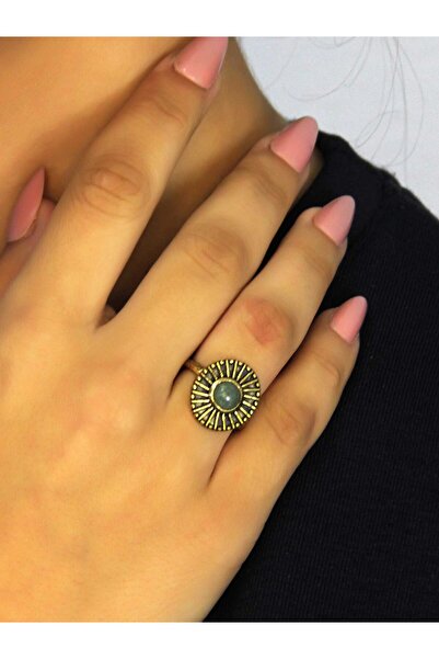 esha خاتم نسائي من الحجر الطبيعي من العقيق الأخضر المستدير من الحجر الطبيعي طراز قديم قابل للتعديل euy70ya