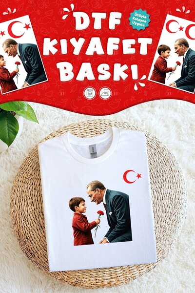 MSticker Atatürk și copilul 10 noiembrie 29 octombrie tricou Design special care poate fi imprimat pe țesături, lipire cu fierul de călcat