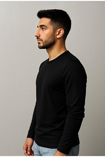 AXXEL Ανδρικό μαύρο μακρυμάνικο μπλουζάκι-D240