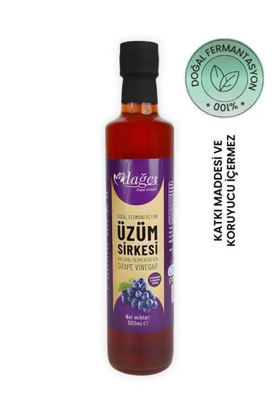Dağcı Doğal Üzüm Sirkesi 500 ml – Doğal Fermantasyonla Üretilmiş, Filtre Edilmemiş, Katkısız Sirke