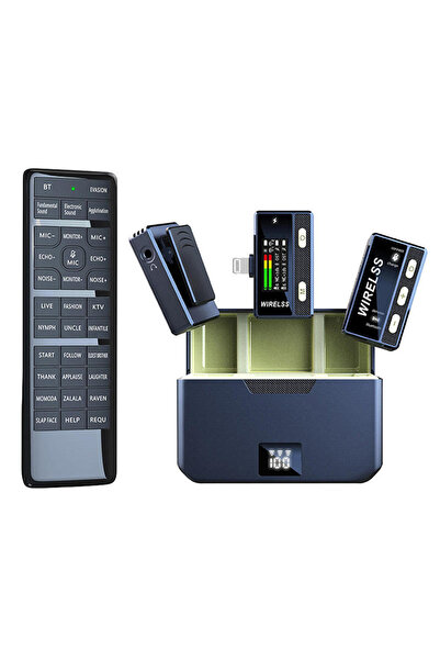 Generic Wireless Lavalier Mic w/ Noise Cancelling & Case For iPhone & Type-C Pro Vlogging Audio