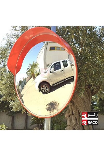 Raco Traffic Convex Mirror 60 cm – Wide Angle Curved Safety Mirror, Pole Mount