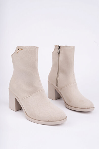 Madam Tarz Μπότες με φερμουάρ με χοντρό τακούνι BLN-410