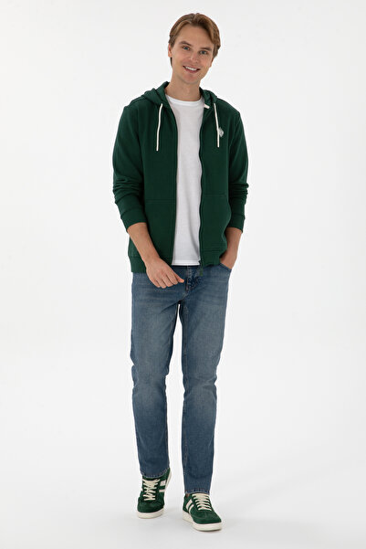 U.S. Polo Assn. Men's Dark Green Knitted Cardigan 50313748-Vr079