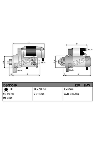 DENSO Starter Vw Transporter T4 Bus/Transporter T4 Caroserie/Transporter T4 P...