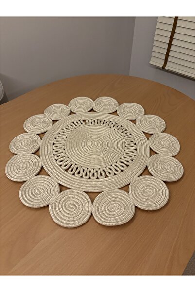 MaVaux Tadpole Wicker Jute Round Runner 60X60