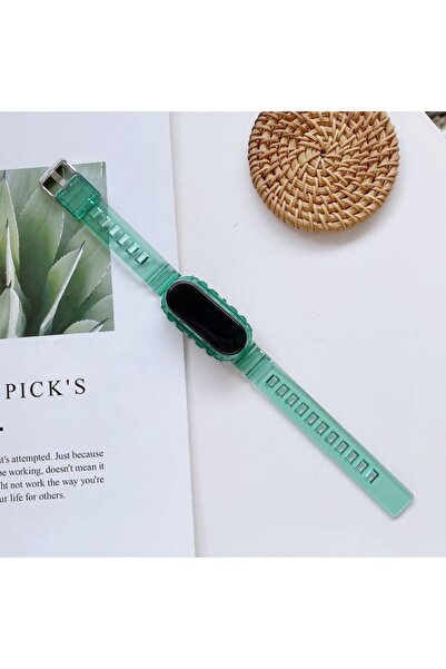 Nezih Case Mi Band 8 / 9 / 10 Uyumlu Transparan Yumuşak Silikon Kordon