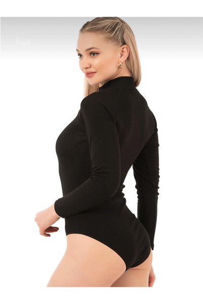 LİNOTTİ KADIN TERMAL UZUN KOLLU BALIKÇI YAKA KANCALI ÇITÇITLI BODY 0242010