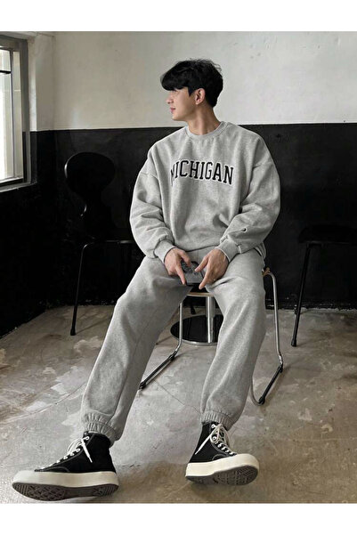 LAPS Gray Michigan Bottom Top Tracksuit Set