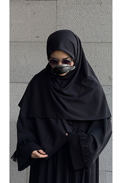 Qalortex Scarf Βαμβακερό οργανικό μοντάλ κασκόλ-Μαύρο