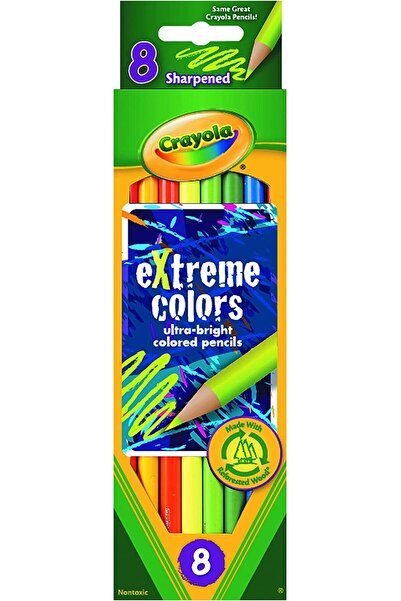 Crayola أقلام تلوين فائقة السطوع من إكستريم كولورز - 8 ألوان
