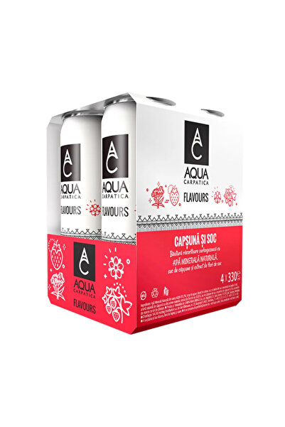 Aqua Carpatica Apa minerala Capsuna & Soc bax 0.33L x 4 doze