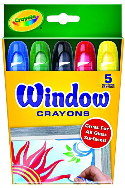 Crayola أقلام تلوين للنوافذ بخمسة ألوان