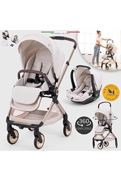 Rotabile Premium Travel System Stroller Beige