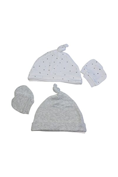 Primark Set 4 piese bebe: 2 caciuli si 2 perechi manusi