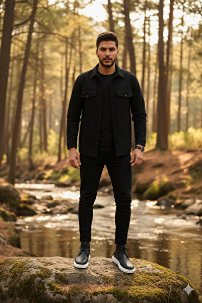 Zerenyus Zrj207 Lace-Up Orthopedic Sole Black and White Men's Sports Boots