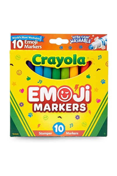 Crayola أقلام تحديد إيموجي فائقة النظافة وقابلة للغسل، 10 ألوان