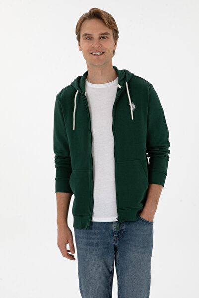 U.S. Polo Assn. Men's Dark Green Knitted Cardigan 50313748-Vr079