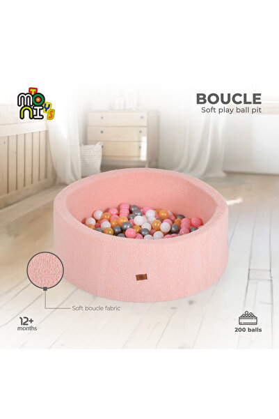 Moni Dry pool with 200 Boucle balls for children, 90x30cm, made of foam, removable and washable cover