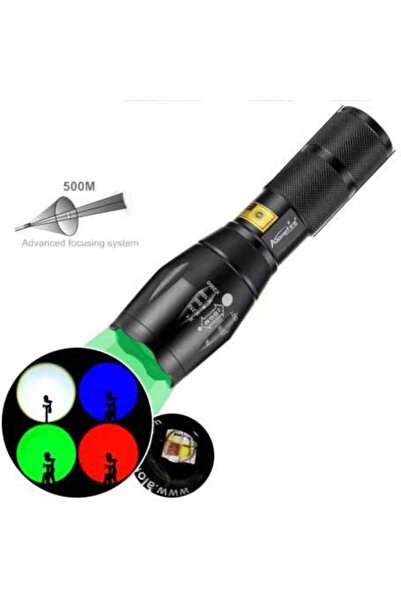 OEM Multicolor 4-in-1 flashlight, powerful, adjustable focus - hunting & fishing