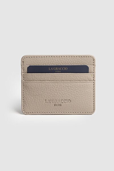 La La'Graccio Paris La'Graccio Paris Men's Night Genuine Leather Convenient Card Holder Matte Mink