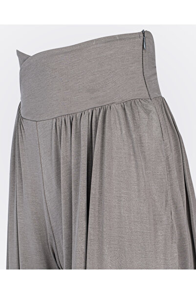 Monolou Double-Breasted Pleated Active Pants with Waist Detail in Modal Fabric