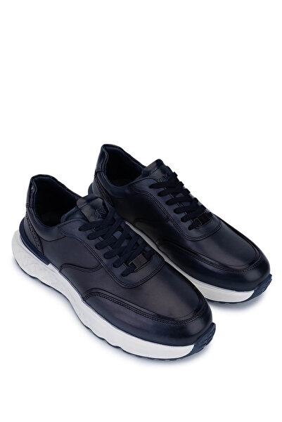 Tamer Tanca Erkek Hakiki Deri Lacivert Sneakers & Spor Ayakkabı