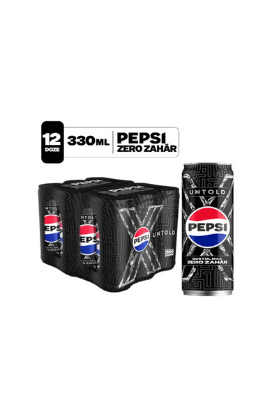 Pepsi Pachet Zero Zahar, Bautura Cola, Doza, 12x330ml