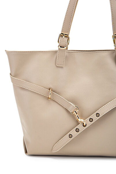minebag Belt Detailed Faux Leather Vest Women's Arm Bag Beige