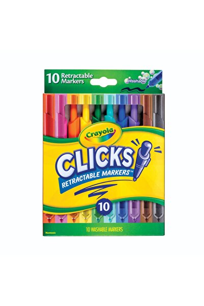 Crayola أقلام تحديد قابلة للسحب من Washable Clicks - 10 ألوان