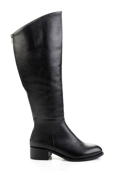 Bambi Siyah Hakiki Deri Kadın Çizme K03140432603