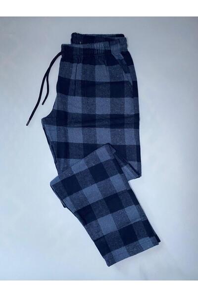 DÜVEN Men's 2-Piece Winter Plaid Patterned Flannel Cotton Pajama Bottoms