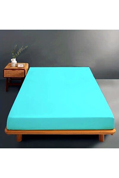 PATONE Cearceaf de pat cu elastic, 180x200cm, bumbac, bleu