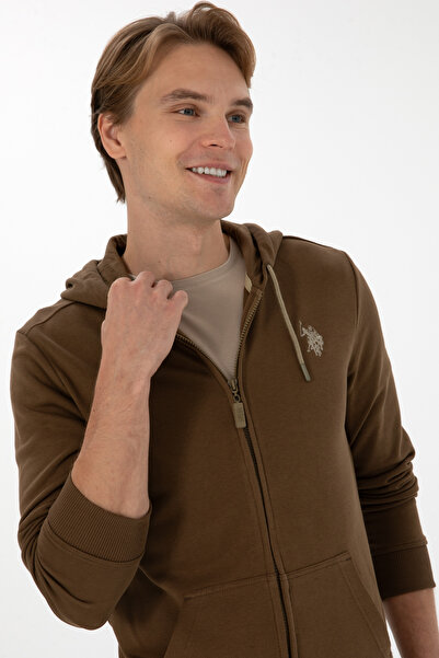 U.S. Polo Assn. Men's Khaki Knitted Cardigan 50313748-Vr027