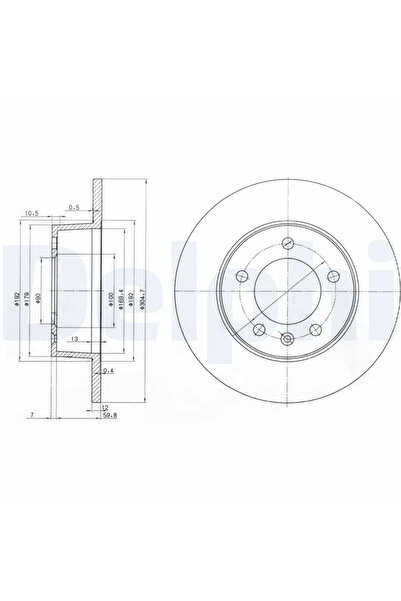 DELPHİ Спирачен диск Nissan Interstar Bus/Interstar Каросерия Opel Movano A B...