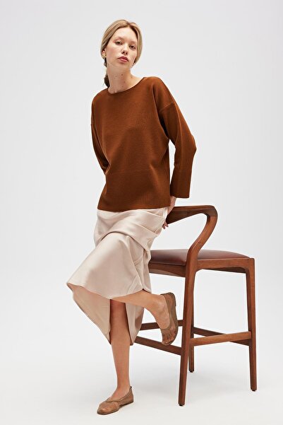 Peraluna Paraluna Rio Plain Knit Women's Sweater - Brown