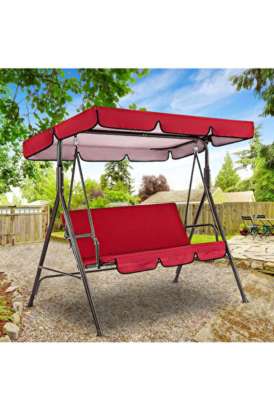 AyShop Uv Korumalı Su Geçirmez 195x125x15cm - 150x50x10cm Kırmızı Salıncak Ör...