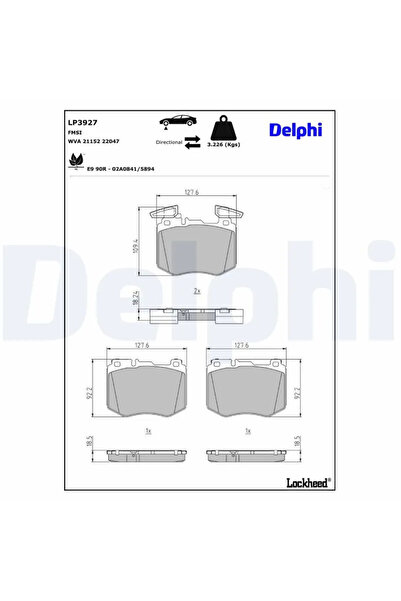 DELPHİ Set Placute Frana Frana Disc Mercedes-Benz Glc
