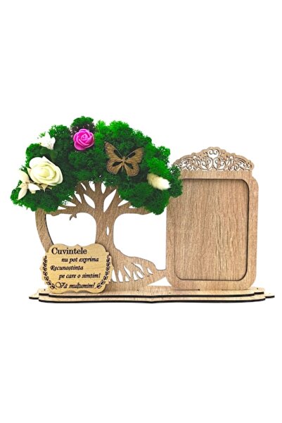 OEM Photo frame 'Tree of Life' with lichens and message "Words cannot express..." – personalized gift