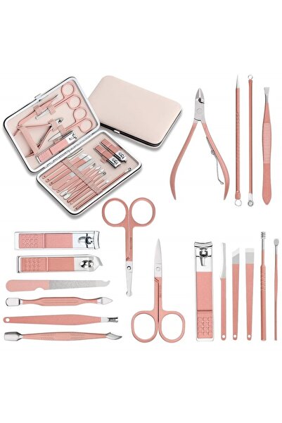 FOXMAG24 Σετ μανικιούρ και πεντικιούρ, 18 τεμάχια, ανοξείδωτο ατσάλι, φορητή ...