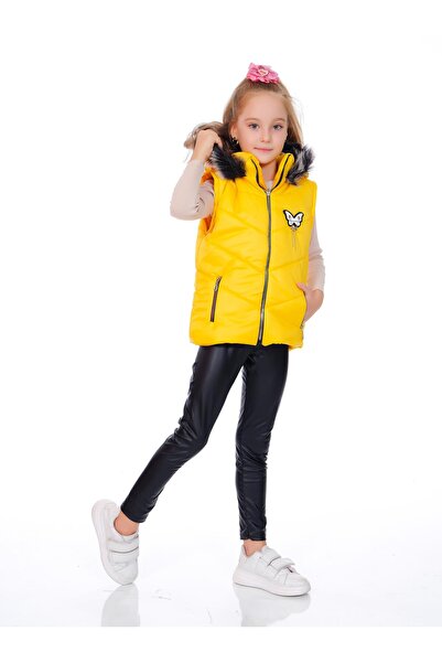 Kamex Girls' Embroidered Winter Puffer Vest