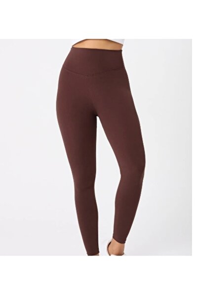 Myluvi Women's High Waist Shaping / Sculpting Effect Cupro Leggings Brown |   Sports, Yoga, Running and Casual Wear