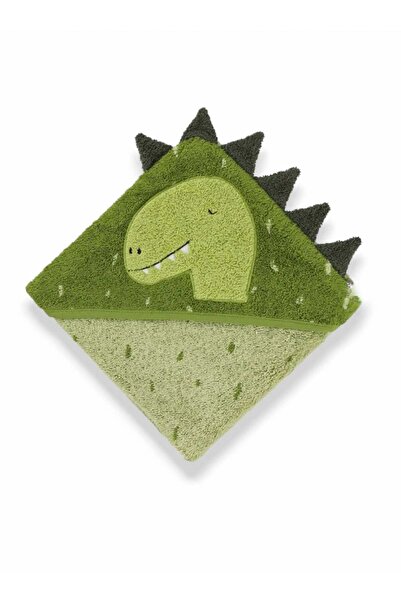 PAMUK HANIM Outlet 100% Cotton Baby Girl-Boy Bath Towel Swaddle Khaki/Dino