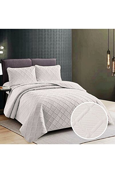 PATONE Double bedspread, ivory, 230x250cm + 2 pillowcases, ivory, 50x70cm
