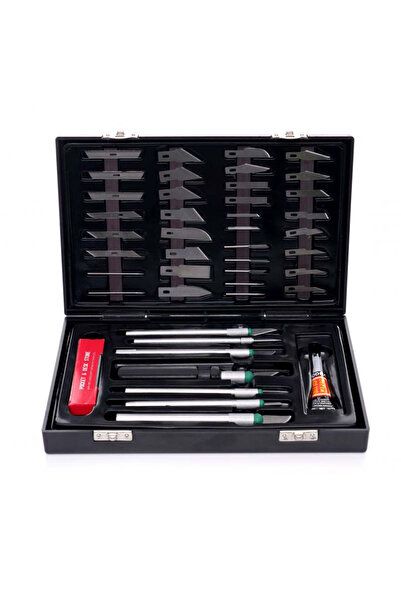 Kraft&dele Set de cuțite de precizie KD 10595, format din 56 de piese, cu lame multiple